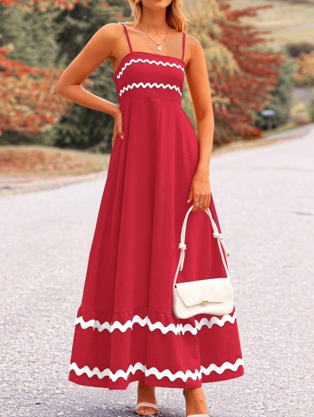 NWT PrettyGarden Wine Red Flowy Maxi Dress Size L